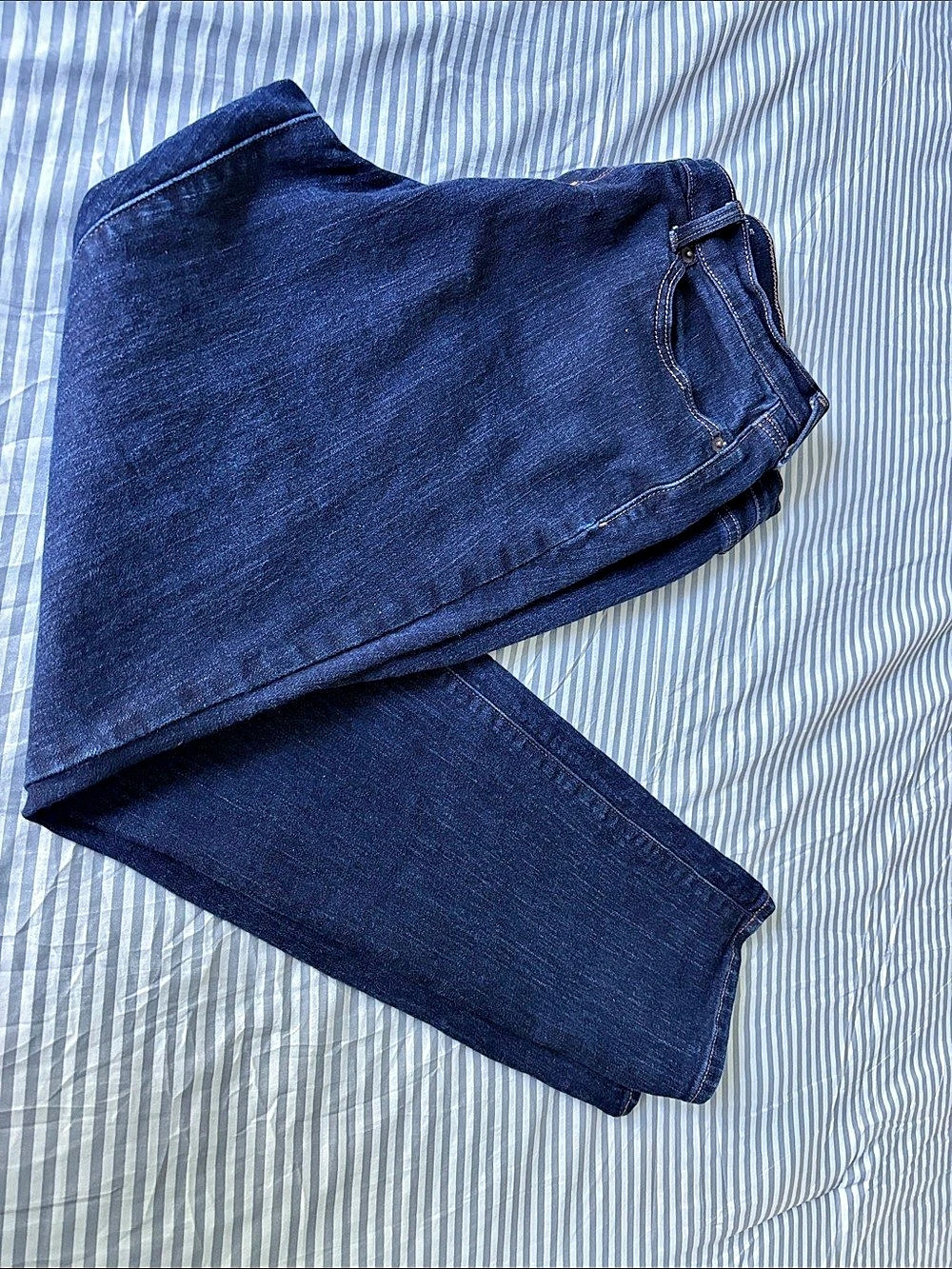 Old Navy Curvy Profile Mid-Rise Straight Skinny Leg Petite Waist 12 Blue Jeans